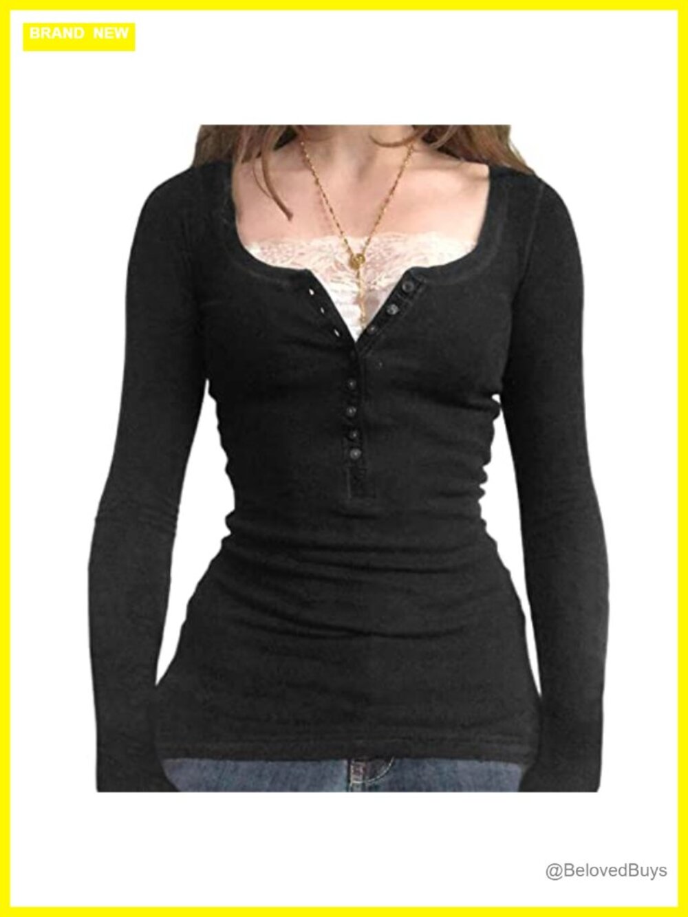 Women's Lace Patchwork V-Neck Pullover Blouse Long Sleeve Y2K Grunge Top